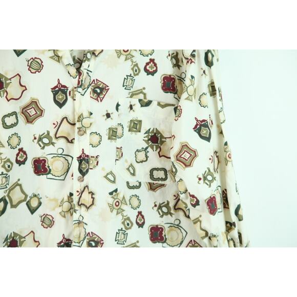 Vintage XL Dad Shirt 90s Oversize Medallion Allover Print Preppy Nautical Skater - Picture 3 of 8